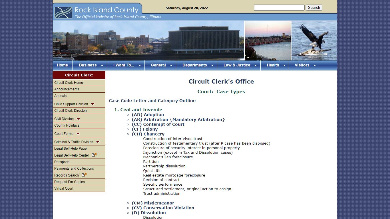 Rock Island County Circuit Clerk - Court Case Types